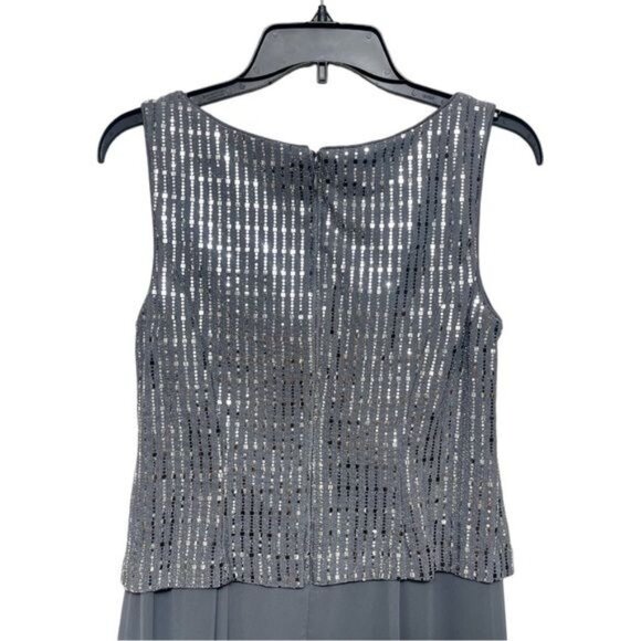 New ALEX EVENING Metallic Square Neckline Midi Dress 6 - Picture 8 of 9